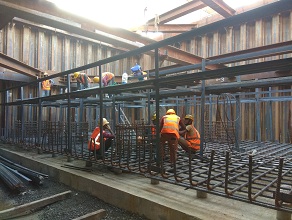 Pier-11 Base Rebar Fixing & Angle Frame Installation for Final Layer